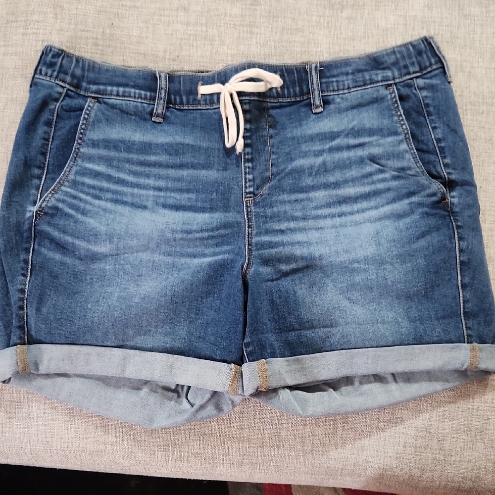 Torrid Blue Jean Shorts with Drawstring